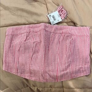 Pink and White Striped Tube Top